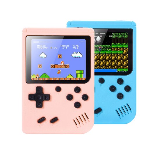 Retro Portable Mini Handheld Game Console, featuring a 2.7-inch color LCD display and 500 pre-loaded classic games. Perfect for on-the-go gaming.