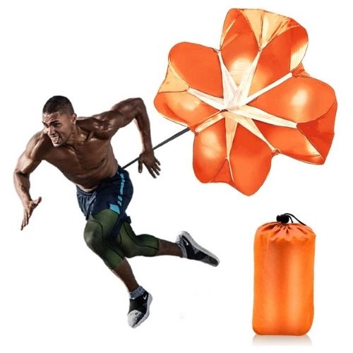 Speed Training Parachute for Running, a high-quality parachute cloth parachute with built-in mesh panels. Ideal for improving speed, stamina, and strength in long-distance running and various sports.
