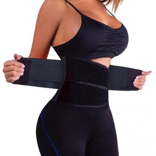 Adjustable waist shaper made from special Neoprene rubber for fat loss during workouts and daily activities, featuring a wrap-to-your-size design for a snug fit and improved thermogenic activity.